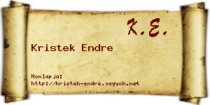 Kristek Endre névjegykártya